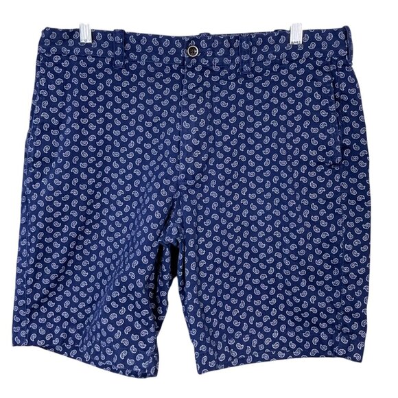 J. Crew Stretch Blue Paisley 9in Chino Mens Shorts 33W - Picture 1 of 8